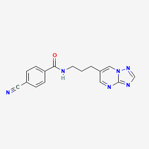 N-(3-([1,2,4]triazolo[1,5-a]pyrimidin-6-yl)propyl)-4-cyanobenzamide