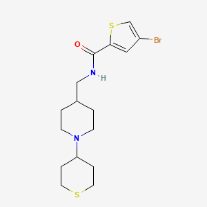 molecular formula C16H23BrN2OS2 B2508123 4-溴-N-((1-(四氢-2H-噻吩-4-基)哌啶-4-基)甲基)噻吩-2-甲酰胺 CAS No. 2034469-14-0
