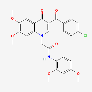2-[3-(4-chlorobenzoyl)-6,7-dimethoxy-4-oxoquinolin-1-yl]-N-(2,4-dimethoxyphenyl)acetamide
