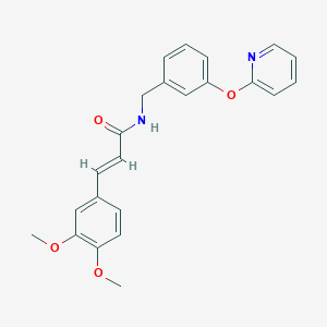 molecular formula C23H22N2O4 B2508125 (E)-3-(3,4-dimethoxyphenyl)-N-(3-(pyridin-2-yloxy)benzyl)acrylamide CAS No. 1706473-36-0