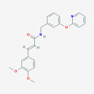 molecular formula C23H22N2O4 B2508125 (E)-3-(3,4-二甲氧基苯基)-N-(3-(吡啶-2-氧基)苄基)丙烯酰胺 CAS No. 1706473-36-0