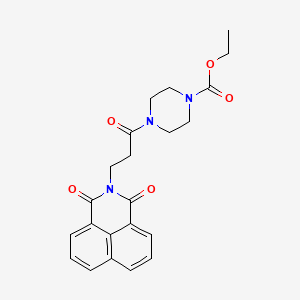 molecular formula C22H23N3O5 B2508127 ethyl 4-(3-(1,3-dioxo-1H-benzo[de]isoquinolin-2(3H)-yl)propanoyl)piperazine-1-carboxylate CAS No. 326907-79-3
