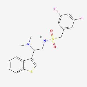 molecular formula C19H20F2N2O2S2 B2508138 N-[2-(1-benzothiophen-3-yl)-2-(dimethylamino)ethyl]-1-(3,5-difluorophenyl)methanesulfonamide CAS No. 2034391-51-8