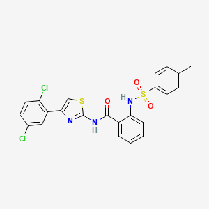 molecular formula C23H17Cl2N3O3S2 B2508146 N-[4-(2,5-dichlorophenyl)-1,3-thiazol-2-yl]-2-(4-methylbenzenesulfonamido)benzamide CAS No. 361469-79-6