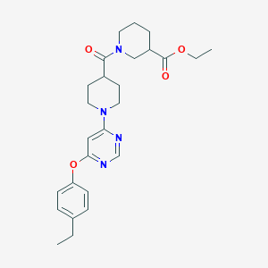 molecular formula C26H34N4O4 B2508153 Ethyl 1-(1-(6-(4-ethylphenoxy)pyrimidin-4-yl)piperidine-4-carbonyl)piperidine-3-carboxylate CAS No. 1115998-91-8