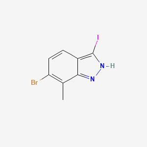 molecular formula C8H6BrIN2 B2508187 6-Bromo-3-iodo-7-methyl-1H-indazole CAS No. 1965309-01-6