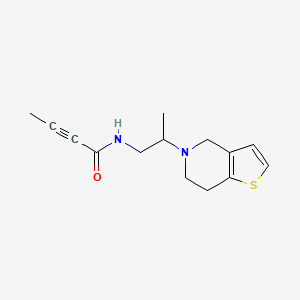 molecular formula C14H18N2OS B2508193 N-[2-(6,7-Dihydro-4H-thieno[3,2-c]pyridin-5-yl)propyl]but-2-ynamide CAS No. 2411299-62-0