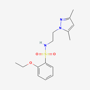 molecular formula C15H21N3O3S B2508199 N-(2-(3,5-dimethyl-1H-pyrazol-1-yl)ethyl)-2-ethoxybenzenesulfonamide CAS No. 1235049-39-4