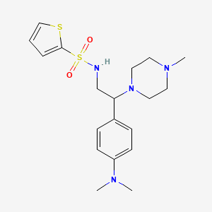 molecular formula C19H28N4O2S2 B2508210 N-{2-[4-(dimethylamino)phenyl]-2-(4-methylpiperazin-1-yl)ethyl}thiophene-2-sulfonamide CAS No. 946366-49-0