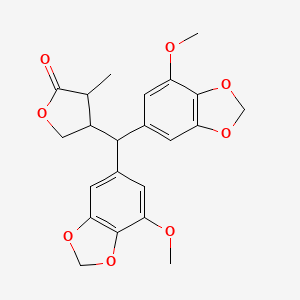 4-[Bis(7-methoxy-1,3-benzodioxol-5-yl)methyl]-3-methyloxolan-2-one