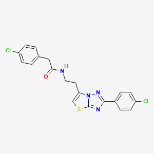 2-(4-chlorophenyl)-N-(2-(2-(4-chlorophenyl)thiazolo[3,2-b][1,2,4]triazol-6-yl)ethyl)acetamide