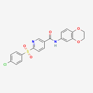 6-((4-chlorophenyl)sulfonyl)-N-(2,3-dihydrobenzo[b][1,4]dioxin-6-yl)nicotinamide