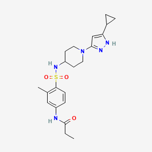 N-(4-(N-(1-(5-cyclopropyl-1H-pyrazol-3-yl)piperidin-4-yl)sulfamoyl)-3-methylphenyl)propionamide