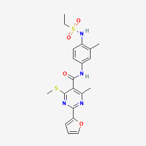 N-(4-ethanesulfonamido-3-methylphenyl)-2-(furan-2-yl)-4-methyl-6-(methylsulfanyl)pyrimidine-5-carboxamide