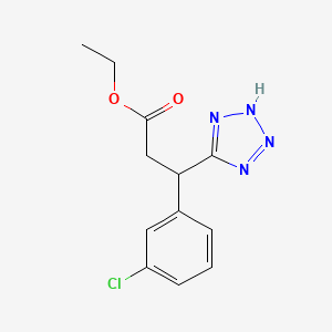 ethyl 3-(3-chlorophenyl)-3-(2H-1,2,3,4-tetrazol-5-yl)propanoate