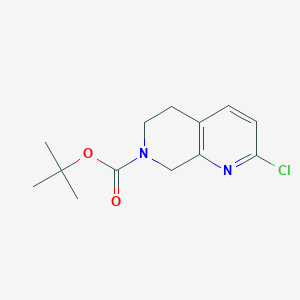 molecular formula C13H17ClN2O2 B2508280 tert-butyl 2-chloro-5,6-dihydro-1,7-naphthyridine-7(8H)-carboxylate CAS No. 1211581-54-2