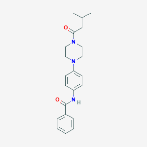 molecular formula C22H27N3O2 B250829 N-[4-[4-(3-methylbutanoyl)piperazin-1-yl]phenyl]benzamide 