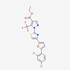 ethyl 1-{4-[5-(2,4-dichlorophenyl)-2-furyl]-1,3-thiazol-2-yl}-5-(trifluoromethyl)-1H-pyrazole-4-carboxylate