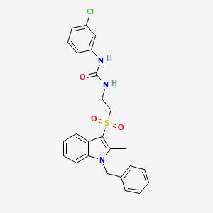 1-(2-((1-benzyl-2-methyl-1H-indol-3-yl)sulfonyl)ethyl)-3-(3-chlorophenyl)urea