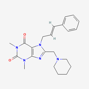 7-cinnamyl-1,3-dimethyl-8-(piperidin-1-ylmethyl)-1H-purine-2,6(3H,7H)-dione