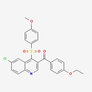 (6-Chloro-4-((4-methoxyphenyl)sulfonyl)quinolin-3-yl)(4-ethoxyphenyl)methanone