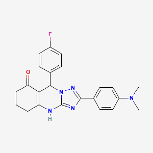 2-(4-(dimethylamino)phenyl)-9-(4-fluorophenyl)-5,6,7,9-tetrahydro-[1,2,4]triazolo[5,1-b]quinazolin-8(4H)-one