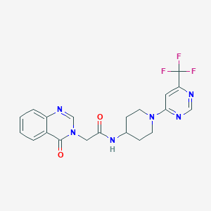 molecular formula C20H19F3N6O2 B2508339 2-(4-oxoquinazolin-3(4H)-yl)-N-(1-(6-(trifluoromethyl)pyrimidin-4-yl)piperidin-4-yl)acetamide CAS No. 2034262-52-5