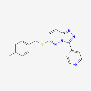molecular formula C18H15N5S B2508385 6-[(4-Methylphenyl)methylsulfanyl]-3-pyridin-4-yl-[1,2,4]triazolo[4,3-b]pyridazine CAS No. 868970-25-6