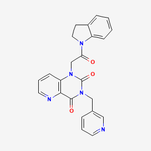 molecular formula C23H19N5O3 B2508387 1-(2-(indolin-1-yl)-2-oxoethyl)-3-(pyridin-3-ylmethyl)pyrido[3,2-d]pyrimidine-2,4(1H,3H)-dione CAS No. 941908-10-7