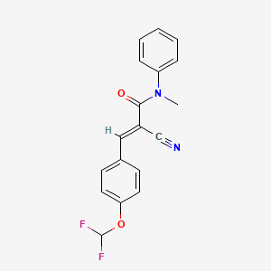 molecular formula C18H14F2N2O2 B2508403 (E)-2-cyano-3-[4-(difluoromethoxy)phenyl]-N-methyl-N-phenylprop-2-enamide CAS No. 326024-11-7