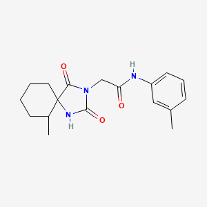 molecular formula C18H23N3O3 B2508407 2-{6-methyl-2,4-dioxo-1,3-diazaspiro[4.5]decan-3-yl}-N-(3-methylphenyl)acetamide CAS No. 848288-79-9