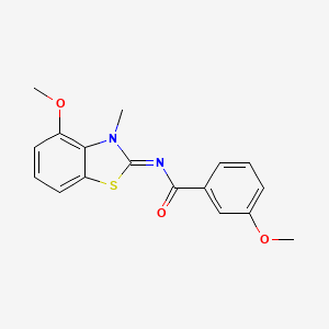molecular formula C17H16N2O3S B2508419 3-methoxy-N-[(2E)-4-methoxy-3-methyl-2,3-dihydro-1,3-benzothiazol-2-ylidene]benzamide CAS No. 441291-22-1