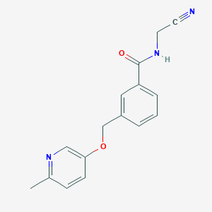 molecular formula C16H15N3O2 B2508429 N-(Cyanomethyl)-3-[(6-methylpyridin-3-yl)oxymethyl]benzamide CAS No. 1385450-67-8
