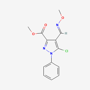molecular formula C13H12ClN3O3 B2508459 methyl 5-chloro-4-[(methoxyimino)methyl]-1-phenyl-1H-pyrazole-3-carboxylate CAS No. 320423-31-2