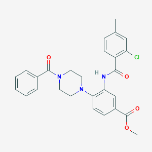 molecular formula C27H26ClN3O4 B250851 Methyl 4-(4-benzoyl-1-piperazinyl)-3-[(2-chloro-4-methylbenzoyl)amino]benzoate 