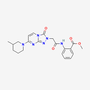 molecular formula C21H24N6O4 B2508515 METHYL 2-{2-[7-(3-METHYLPIPERIDIN-1-YL)-3-OXO-2H,3H-[1,2,4]TRIAZOLO[4,3-A]PYRIMIDIN-2-YL]ACETAMIDO}BENZOATE CAS No. 1251558-63-0