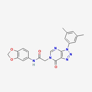 molecular formula C21H18N6O4 B2508534 N-(2H-1,3-benzodioxol-5-yl)-2-[3-(3,5-dimethylphenyl)-7-oxo-3H,6H,7H-[1,2,3]triazolo[4,5-d]pyrimidin-6-yl]acetamide CAS No. 872591-25-8