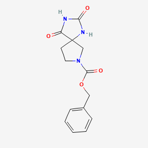 molecular formula C14H15N3O4 B2508557 benzyl 2,4-Dioxo-1,3,7-triazaspiro[4.4]nonane-7-carboxylate CAS No. 1391828-70-8