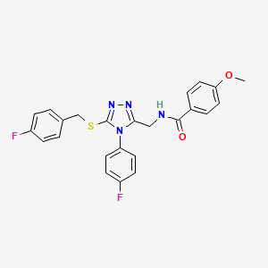 N-[[4-(4-fluorophenyl)-5-[(4-fluorophenyl)methylsulfanyl]-1,2,4-triazol-3-yl]methyl]-4-methoxybenzamide