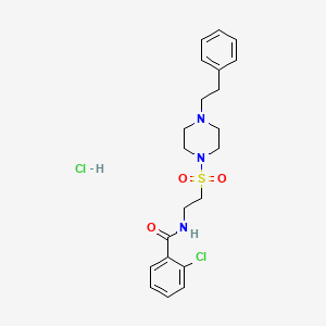 2-chloro-N-(2-((4-phenethylpiperazin-1-yl)sulfonyl)ethyl)benzamide hydrochloride
