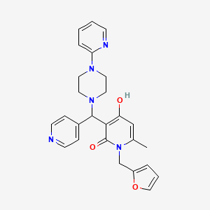 1-(furan-2-ylmethyl)-4-hydroxy-6-methyl-3-((4-(pyridin-2-yl)piperazin-1-yl)(pyridin-4-yl)methyl)pyridin-2(1H)-one
