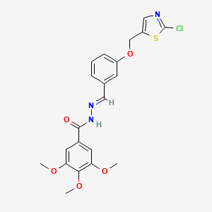 N'-((E)-{3-[(2-chloro-1,3-thiazol-5-yl)methoxy]phenyl}methylidene)-3,4,5-trimethoxybenzenecarbohydrazide