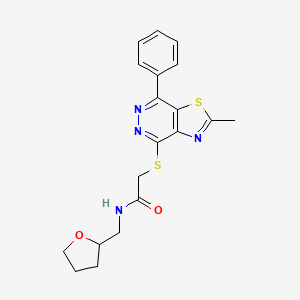 2-((2-methyl-7-phenylthiazolo[4,5-d]pyridazin-4-yl)thio)-N-((tetrahydrofuran-2-yl)methyl)acetamide