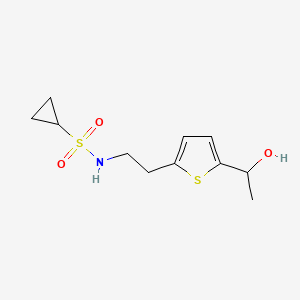 N-(2-(5-(1-hydroxyethyl)thiophen-2-yl)ethyl)cyclopropanesulfonamide
