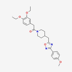 1-[(3,4-Diethoxyphenyl)acetyl]-4-{[3-(4-methoxyphenyl)-1,2,4-oxadiazol-5-yl]methyl}piperidine
