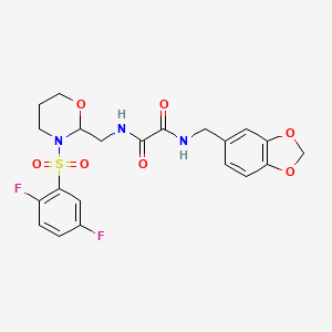 N1-(benzo[d][1,3]dioxol-5-ylmethyl)-N2-((3-((2,5-difluorophenyl)sulfonyl)-1,3-oxazinan-2-yl)methyl)oxalamide