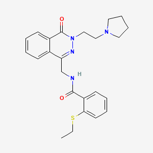 2-(ethylthio)-N-((4-oxo-3-(2-(pyrrolidin-1-yl)ethyl)-3,4-dihydrophthalazin-1-yl)methyl)benzamide