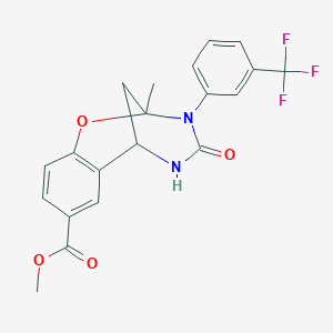 methyl 2-methyl-4-oxo-3-(3-(trifluoromethyl)phenyl)-3,4,5,6-tetrahydro-2H-2,6-methanobenzo[g][1,3,5]oxadiazocine-8-carboxylate
