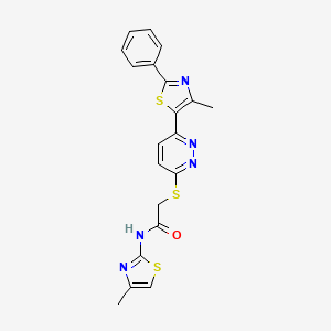 2-((6-(4-methyl-2-phenylthiazol-5-yl)pyridazin-3-yl)thio)-N-(4-methylthiazol-2-yl)acetamide