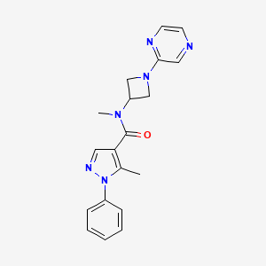 molecular formula C19H20N6O B2508639 N,5-dimethyl-1-phenyl-N-[1-(pyrazin-2-yl)azetidin-3-yl]-1H-pyrazole-4-carboxamide CAS No. 2380080-66-8